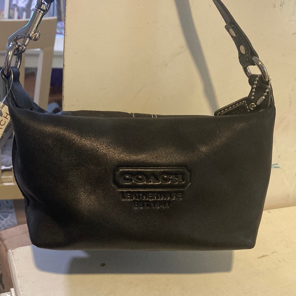 NWT coach mini bag black leather